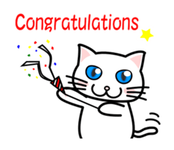 It is a basic set of white cat. sticker #13283650