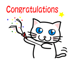 It is a basic set of white cat. sticker #13283650