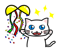 It is a basic set of white cat. sticker #13283651