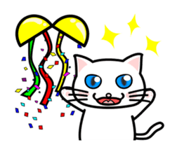 It is a basic set of white cat. sticker #13283651