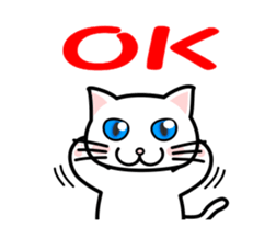 It is a basic set of white cat. sticker #13283653