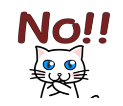 It is a basic set of white cat. sticker #13283656