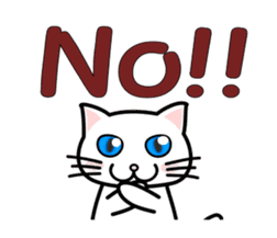 It is a basic set of white cat. sticker #13283656