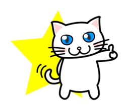 It is a basic set of white cat. sticker #13283660