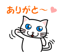 It is a basic set of white cat. sticker #13283661