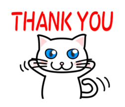 It is a basic set of white cat. sticker #13283662