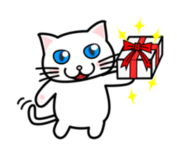 It is a basic set of white cat. sticker #13283663