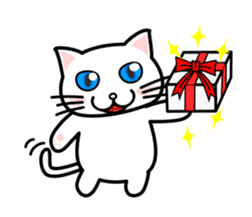 It is a basic set of white cat. sticker #13283663