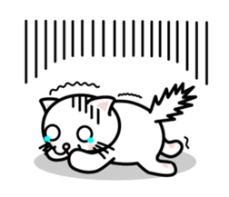It is a basic set of white cat. sticker #13283666