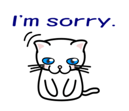 It is a basic set of white cat. sticker #13283668