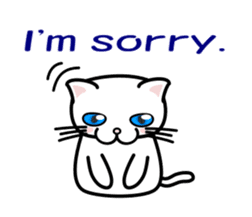 It is a basic set of white cat. sticker #13283668