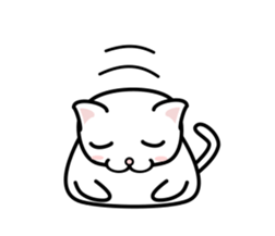 It is a basic set of white cat. sticker #13283669