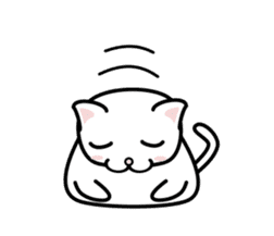 It is a basic set of white cat. sticker #13283669