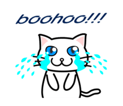 It is a basic set of white cat. sticker #13283671