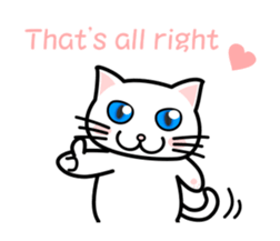 It is a basic set of white cat. sticker #13283674