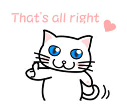 It is a basic set of white cat. sticker #13283674