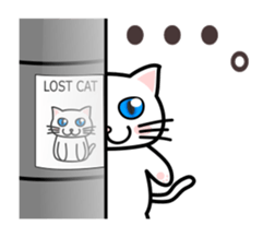 It is a basic set of white cat. sticker #13283675