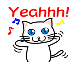 It is a basic set of white cat. sticker #13283676