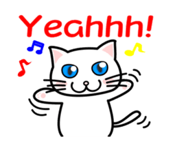 It is a basic set of white cat. sticker #13283676