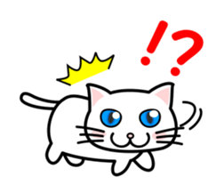 It is a basic set of white cat. sticker #13283680