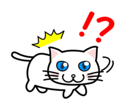 It is a basic set of white cat. sticker #13283680