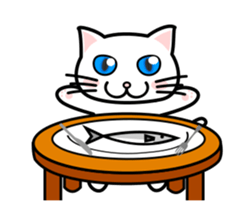 It is a basic set of white cat. sticker #13283682