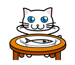 It is a basic set of white cat. sticker #13283682