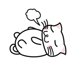 It is a basic set of white cat. sticker #13283683