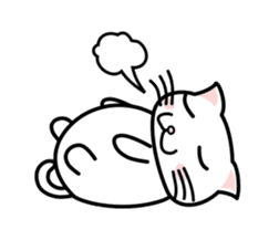 It is a basic set of white cat. sticker #13283683