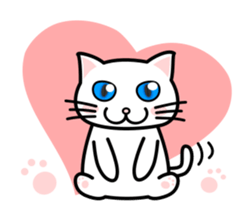 It is a basic set of white cat. sticker #13283684