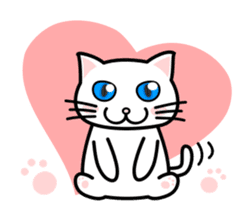 It is a basic set of white cat. sticker #13283684