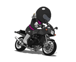 Rider ninja black animation sticker #13283858