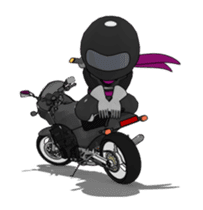Rider ninja black animation sticker #13283862