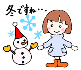 winter version,girl. sticker #13284590
