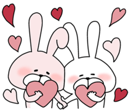 Happy to kiss! Lover rabbits -2- sticker #13285543