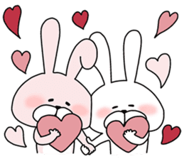 Happy to kiss! Lover rabbits -2- sticker #13285543