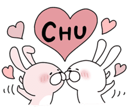 Happy to kiss! Lover rabbits -2- sticker #13285551