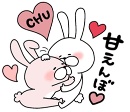 Happy to kiss! Lover rabbits -2- sticker #13285558