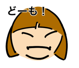 Simple bobbed hair girl sticker #13286014