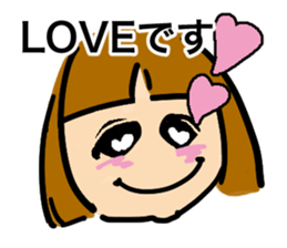 Simple bobbed hair girl sticker #13286022