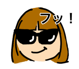 Simple bobbed hair girl sticker #13286027