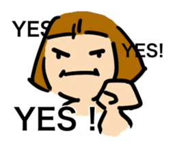 Simple bobbed hair girl sticker #13286031