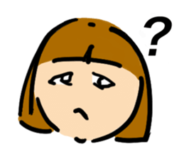 Simple bobbed hair girl sticker #13286033