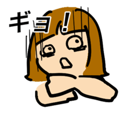 Simple bobbed hair girl sticker #13286034