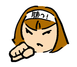 Simple bobbed hair girl sticker #13286038