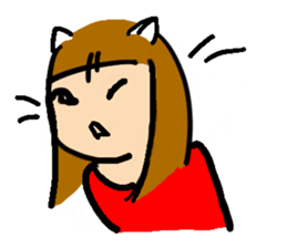 Simple bobbed hair girl sticker #13286047