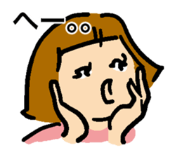 Simple bobbed hair girl sticker #13286048