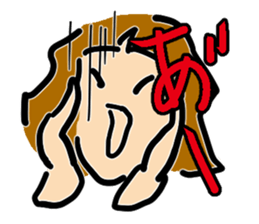 Simple bobbed hair girl sticker #13286049