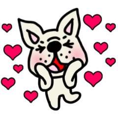 Animation sticker, French bulldog.