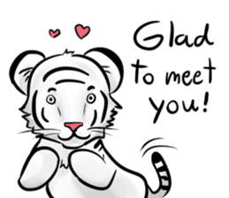 Smiling white tiger (English version) sticker #13286815